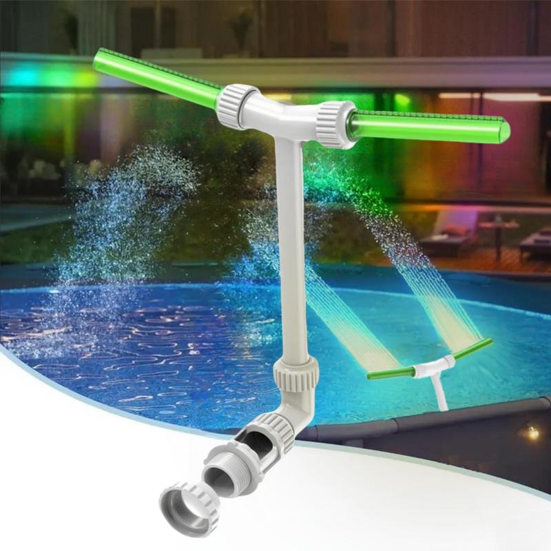 Pool Fountain for above and In-Ground Pools, Adjustable Dual Spray Waterfall Sprinkler Cooler for Pool, Swimming Pool Spa Water Fountain, High-Pressure Pool Spray Fountain