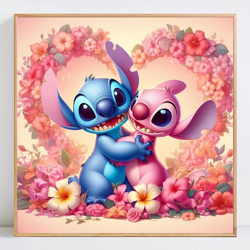 Disney Stitch Angel Pattern DIY Diamond Arts Colorful Painting Kit without Frame, DIY 5D Diamond Arts Colorful Painting Kit for Adults & Teenager