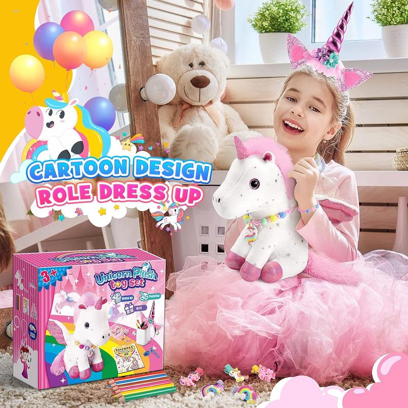 Unicorns Gifts for Girls Age 3-8,Unicorn Toys for 3 4 5 6 7 8 Year Old Girls,Unicorn Stuffed Animals Kids Toys for Girls Age 3-8 Year Old,Soft Plush Girl Toys Set,Idea Girl Gifts for Birthday Xmas