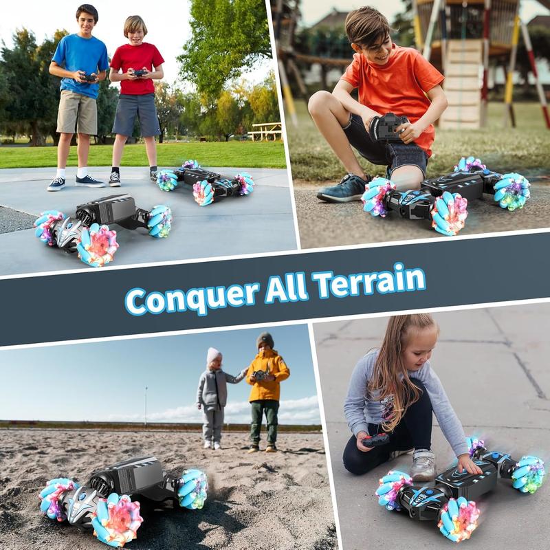 Gesture Sensing RC Stunt Car with Light & Music,Drift Hand Controlled Remote Control Twist Cars Toys for 8-12 yr Boys Girls,4WD 2.4GHz Monster Truck 360? Flips Spray,Xmas Gift for Kids.