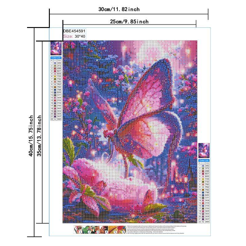 Dream Butterfly Pattern DIY Diamond Art Decorative Painting Kit without Frame, 1 Set DIY Diamond Arts Colorful Painting, Handmade Craft Gift, Wall Art Decoration for Home Living Room Bedroom