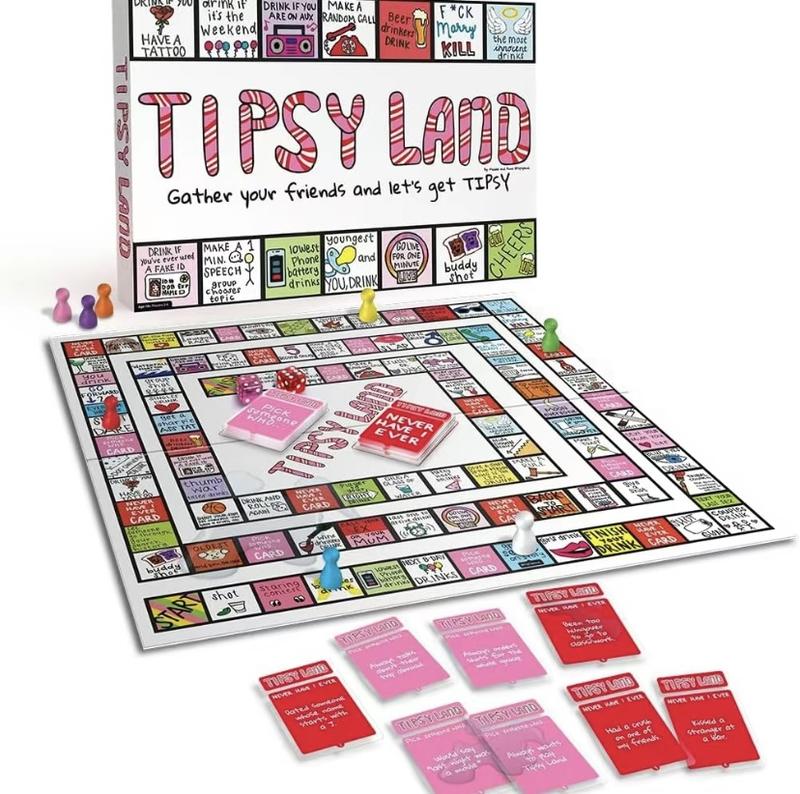 [2024 Newest] Tipsyland Drinking Board Game for Adults, Party Funny Drinking Games, Interactive Drinking Board Games for Adults, Party Drinking Games