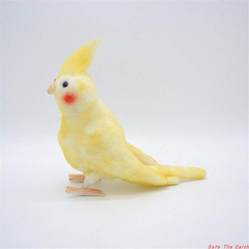 Lifelike Cockatiel Parrot Bird Plush Stuffed   Yellow Bird Cute  Model