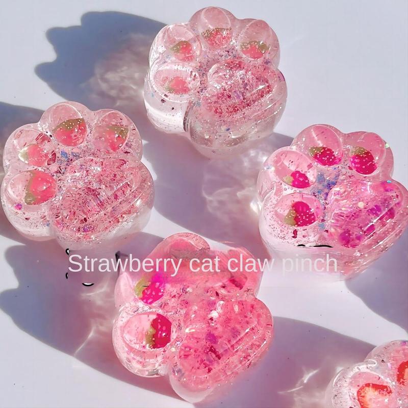 Strawberry Cat Claw Pinch Fun Mud Feeling Creative Decompression Artifact Douyin Live Broadcast Toy Boy Girl Toy Gift Adult Stress Relief Toy