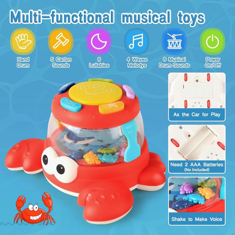 Adorable Crab Toy, Musical Light Up Toys, Fun Crawling Crab Toys for Girls Boys, Learning Toys Christmas Gift