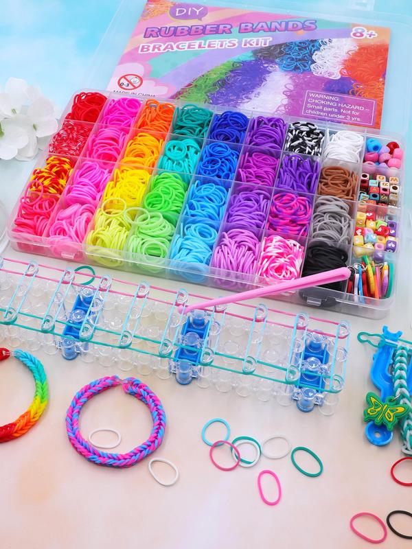 Color Bands Craft Kit, Silicone Rubber Bands for Diy Bracelet Making, 2650pcs Cute Animal & Floral Designs Creative Gift Idea for Diy Bracelet Making Kit