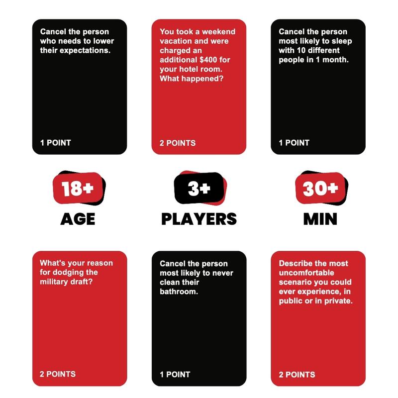 Cancelled Card Game By Do or Drink Party Game