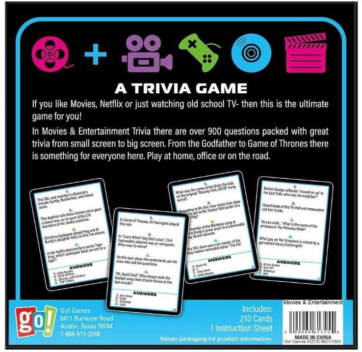 Go! Games, Movies & Entertainment Trivia Game