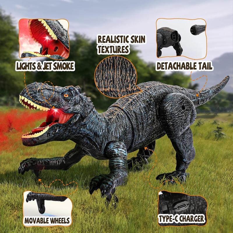 Remote Control Dinosaurs Toys for Kids 3-5 5-7 T-Rex Dinosaurs from Dinosaurs World, Electric Robot Walking Dinosaur with Light& Roaring Sound, Toys for Christmas