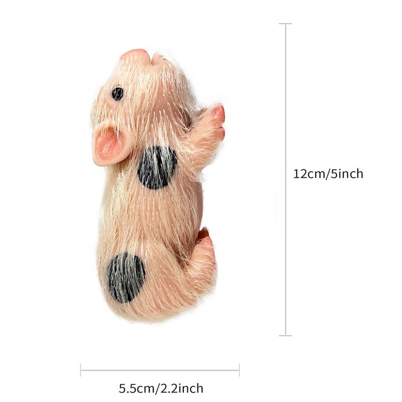 Reborn Piggy Dolls, 5 Inch Full Silicone Soft Lifelike Mini Dolls Mini Realistic Newborn Cute Realistic Animals Pig Toy Gifts for Happy