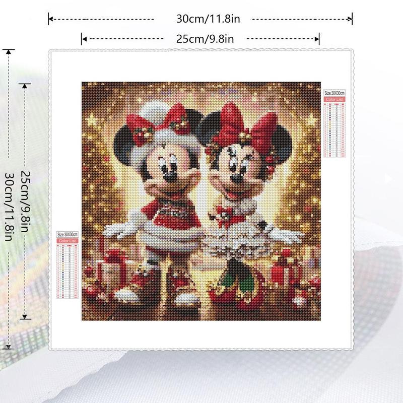 Disney Mickey & Minnie Mouse Pattern DIY Diamond Arts Colorful Painting Kit without Frame, DIY 5D Diamond Arts Painting Kit, Wall Art Decor for Home