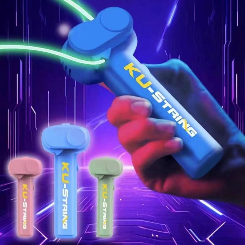 NANO - The Original Glow-In-The-Dark String Shooter Toy w  Dual Built-in UV Blacklights - Safe Fun Adult & Kids Rope Launcher Gift - Viral Fidget Toy Gadget - Music Festival Rave Dance Accessory