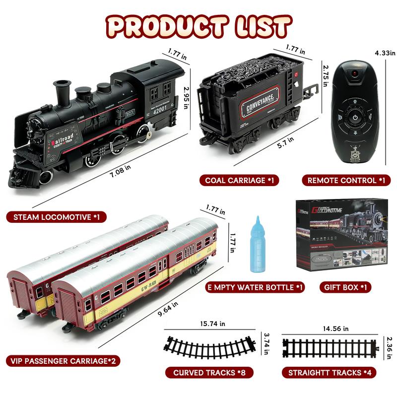 Christmas Remote Control Train, Christmas Gifts Train Set Toys for Boys with Smokes, Lights and Sound