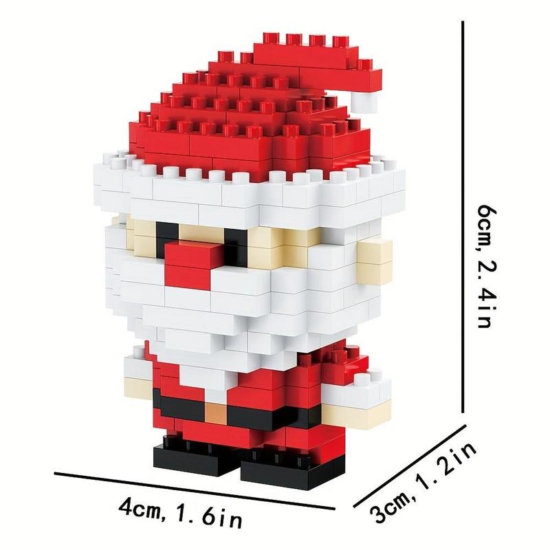 Santa Claus Design Building Blocks Toy, 1 Count Cute Micro-particle Building Bricks Ornament, Snowman & Reindeer Creative Desktop Decoration for Home Office, Christmas Gift