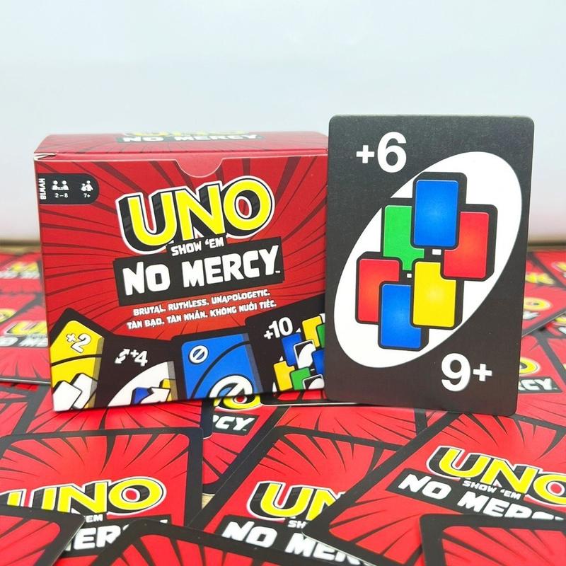 UNO SHOW EM NO MERCY Card Game with Additional Cards and Intense Gameplay (210 Cards)