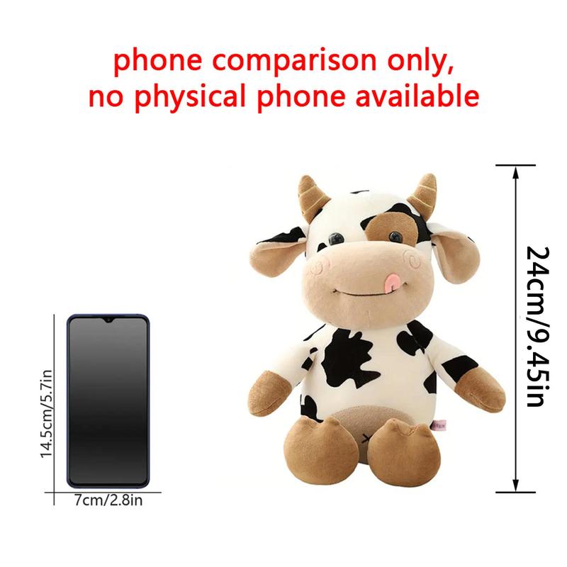 Cute Cow Shaped Stuffed Toy, Soft Cuddly Cartoon Plush Toys, Ideal Birthday Gifts for Teenagers & Adults