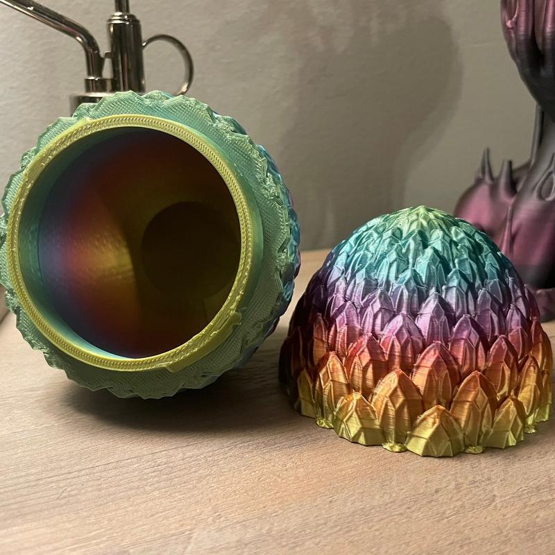 3D Printed Dragon Scale Egg EMPTY (No Dragon) Container figurine.