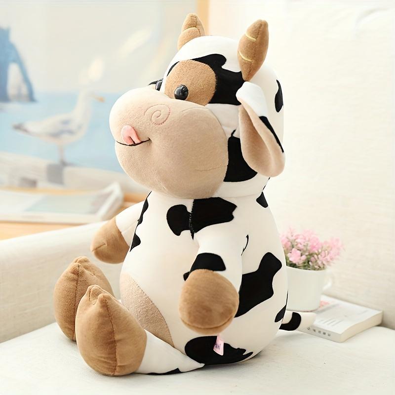 Cute Cow Shaped Stuffed Toy, Soft Cuddly Cartoon Plush Toys, Ideal Birthday Gifts for Teenagers & Adults