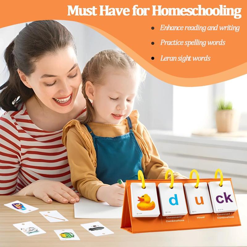 Phonics Flash Cards Learn to Read CVC Word Builder Games, Sight Words Games for Kindergarten Classroom Supplies, Preschool Phonics Learning Activity, Special Education Speech Therapy Toys