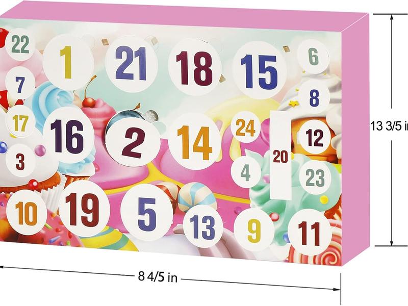 Advent Calendar 2024 - Christmas Countdown Calendars 24 Days of Surprises with DIY Fluffy Slime Kit Funny Gifts Toy for Toddler Kids Teens Girls 4 5 6 7 8 9 10 11 12 Year Old Pink