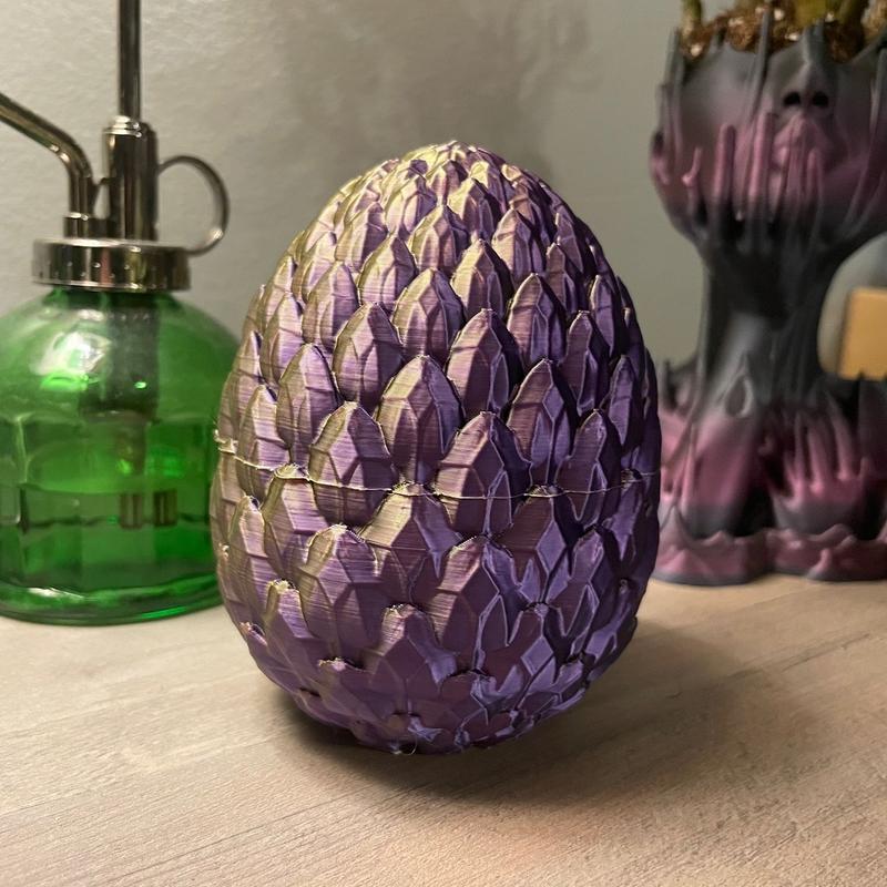 3D Printed Dragon Scale Egg EMPTY (No Dragon) Container figurine.