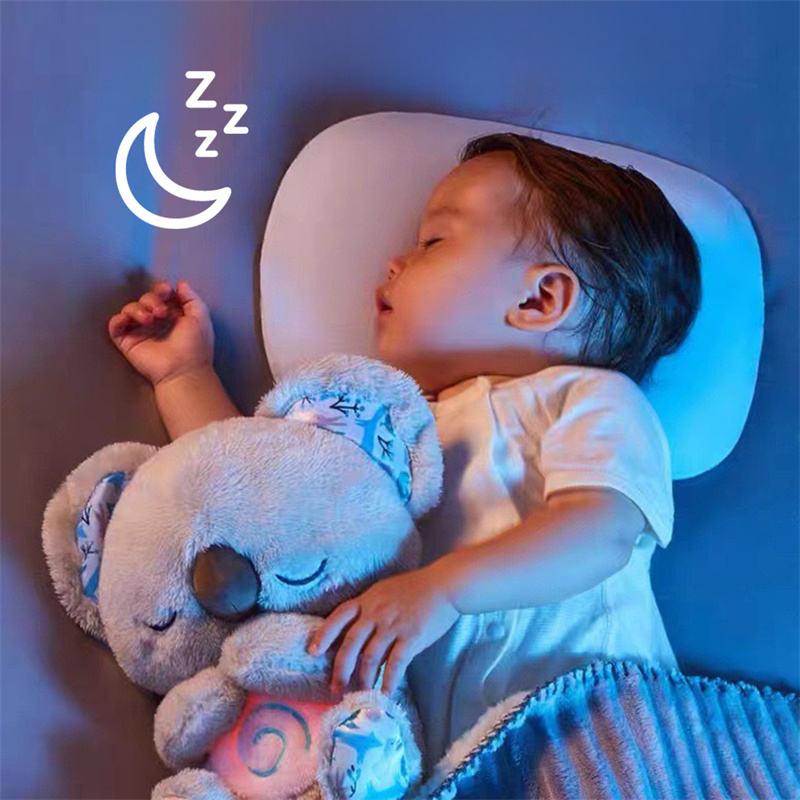 Calming Sleep - Anxiety Relief Otter Soft Stuff Koala Toy - Music Light & Breathing Stuffed Toy For Better Sleep