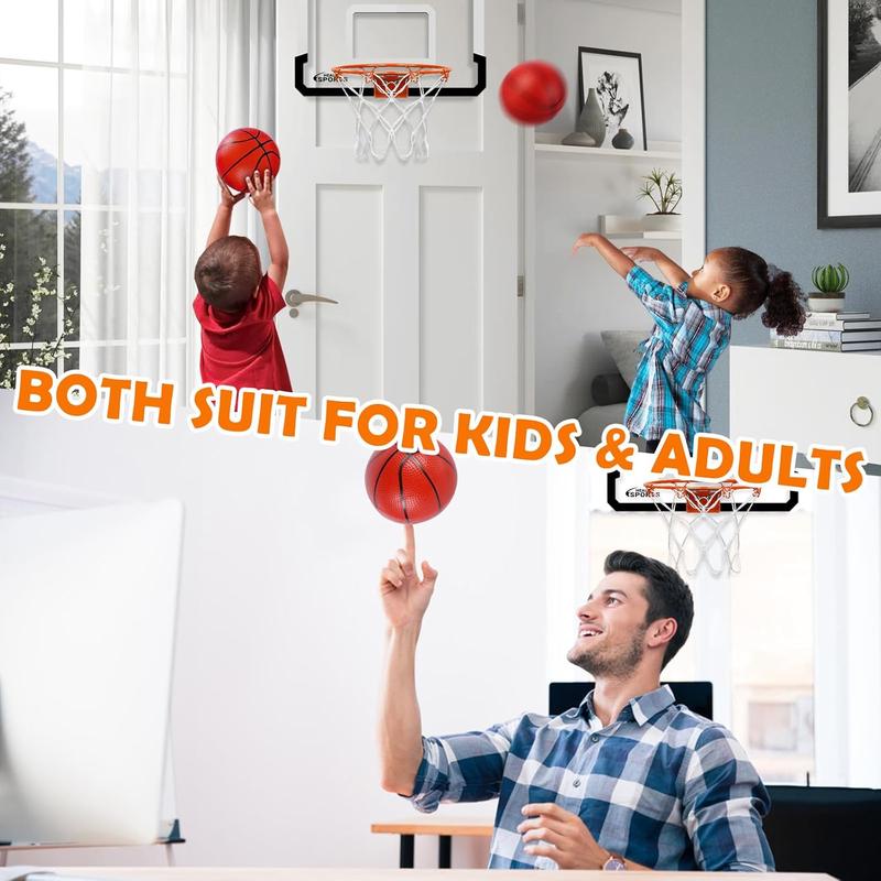 Indoor Mini Basketball Hoop for Kids and Adults - Over The Door Basketball Hoop with Balls, Mini Hoop for Door Wall Office Bedroom, Basketball Toys for Boys Girls Teens