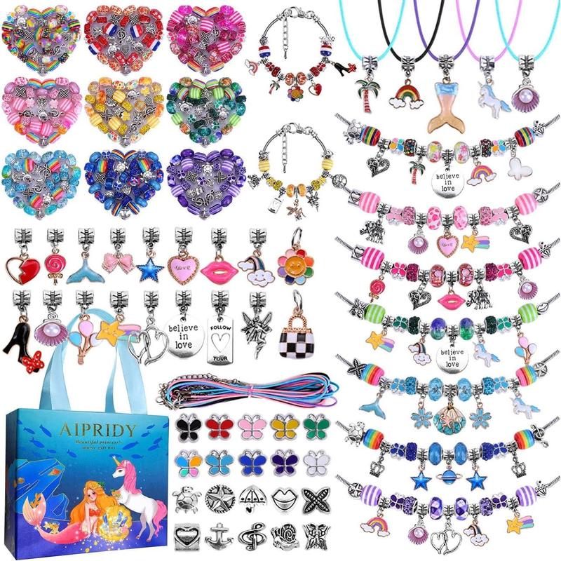 Charm Bracelet Making Kit,Unicorn Mermaid Crafts Gifts Set Can Inspires Imagination and Creativity,Jewelry Making Kit Perfect Gifts for Girls 5-12 Years Old