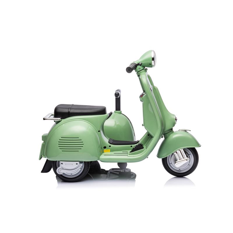 6V LICENSED Vespa Scooter Motorcycle with Side Car for kids, Green