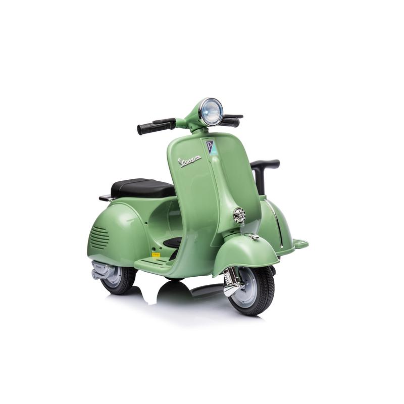 6V LICENSED Vespa Scooter Motorcycle with Side Car for kids, Green