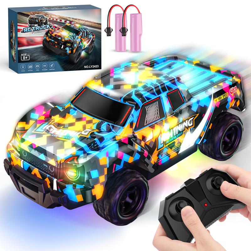 Remote Control Car for Boys 4-7, Off Road Mini RC Car for Kids, Cool Light Up 1 24 Scale Hobby RC Cars Truck Race Car Toy Christmas Birthday Gifts for 3 4 5 6 7 8 Years Old multicoloured occupations dinosaur truck