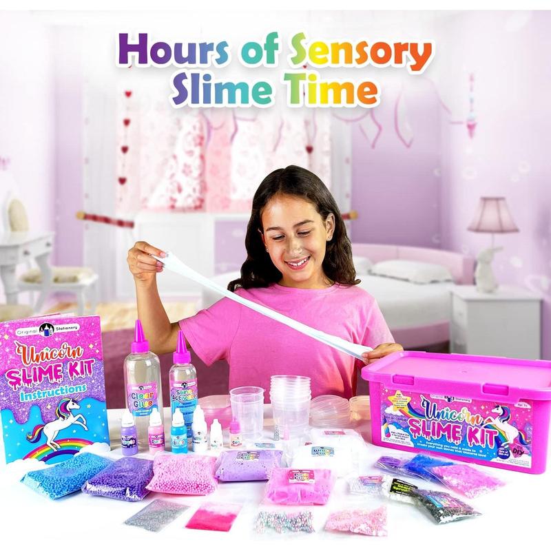 Original Stationery Unicorn Slime Kit, Slime Kit for Girls 10-12 to Make Amazing Unicorn Slime for Girls and Glow in The Dark Unicorn Slime for Kids