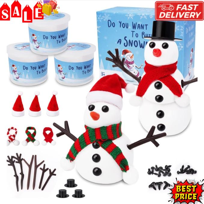 RINOLY Build a Snowman Kit,Christmas Crafts for Kids,Christmas Stocking Stuffers -3 Pack