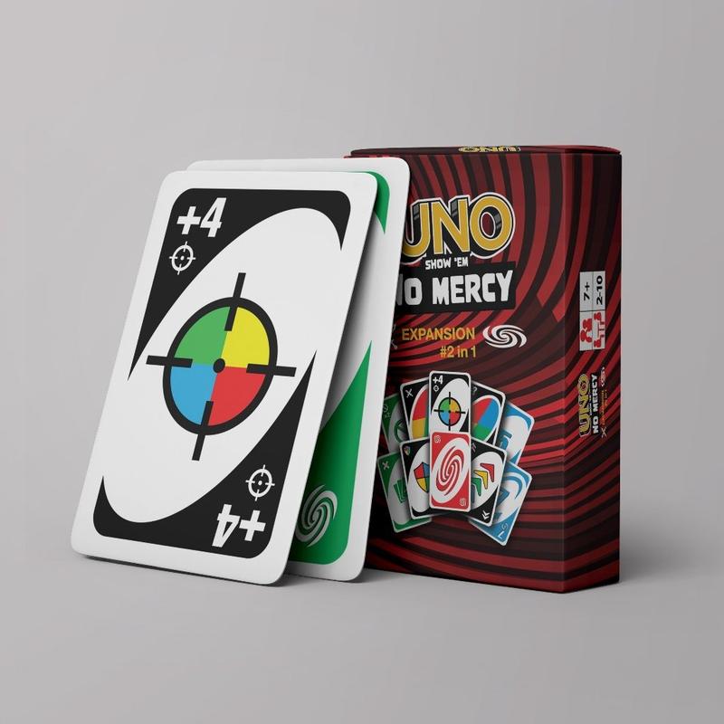 UNO SHOW EM NO MERCY Card Game with Additional Cards and Intense Gameplay (210 Cards)