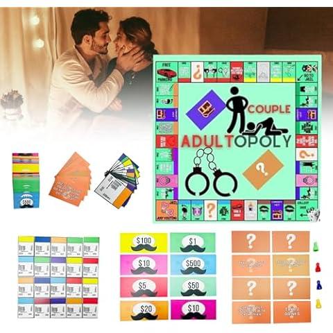 Adultopoly Board Games, Couple Games Card Board Game Props, Adultopoly Couple Game Card Board Game,Couple Adultopoly Board Game, Birthday Date Night Gifts for Husband Wife