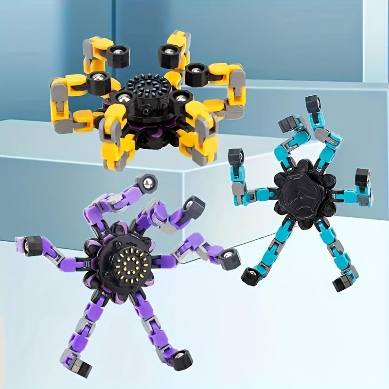 3pcs Creative Fidget Spinners - Relax Mechanical Toys for Youngsters Ages 3-12, Transforming & Rotating Action, Assorted Colors Mini Fidget Spinners