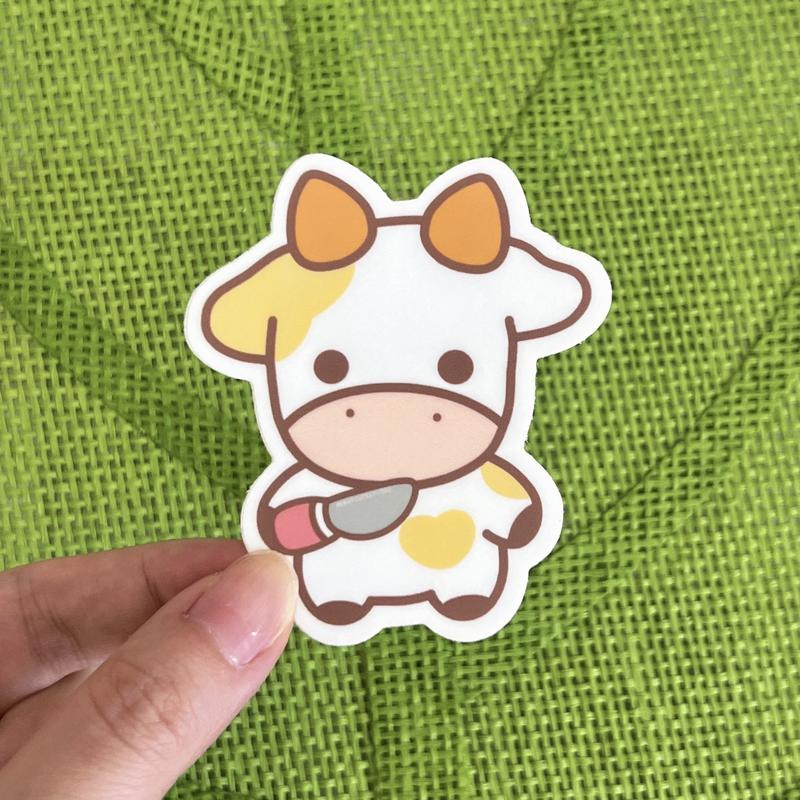 Cute Cow Waterproof Vinyl Stickers scrapbook journal