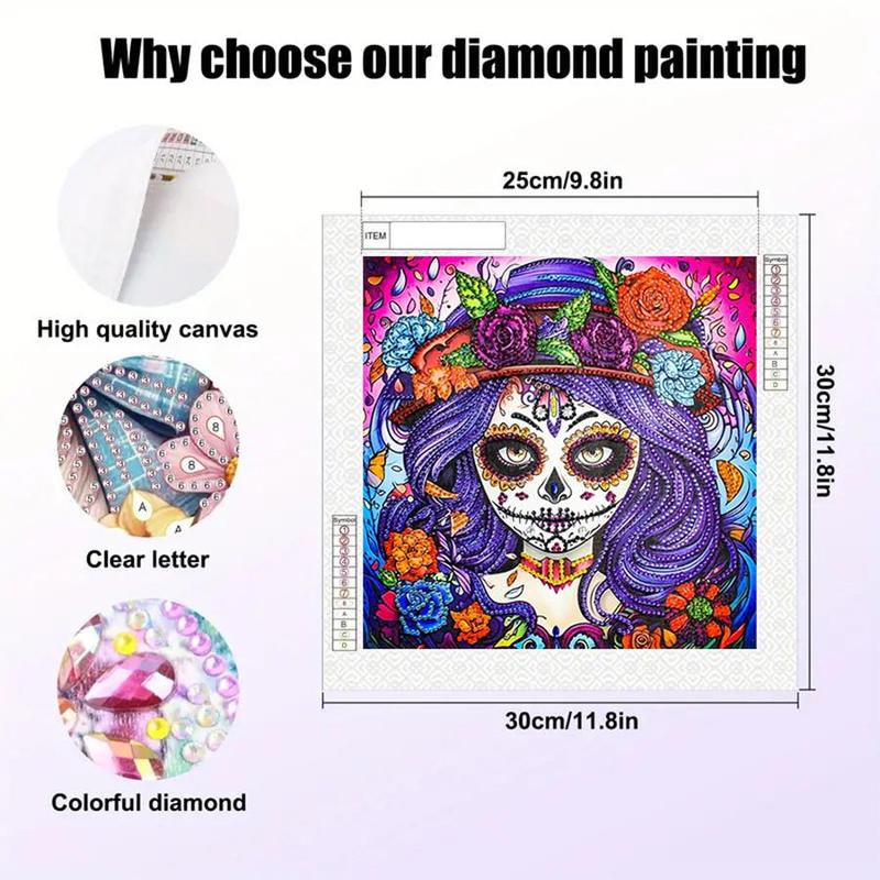 Witch Pattern DIY Diamond Arts Colorful Painting Kit without Frame, DIY 5D Diamond Arts Colorful Painting for Bedroom Home Wall Decor