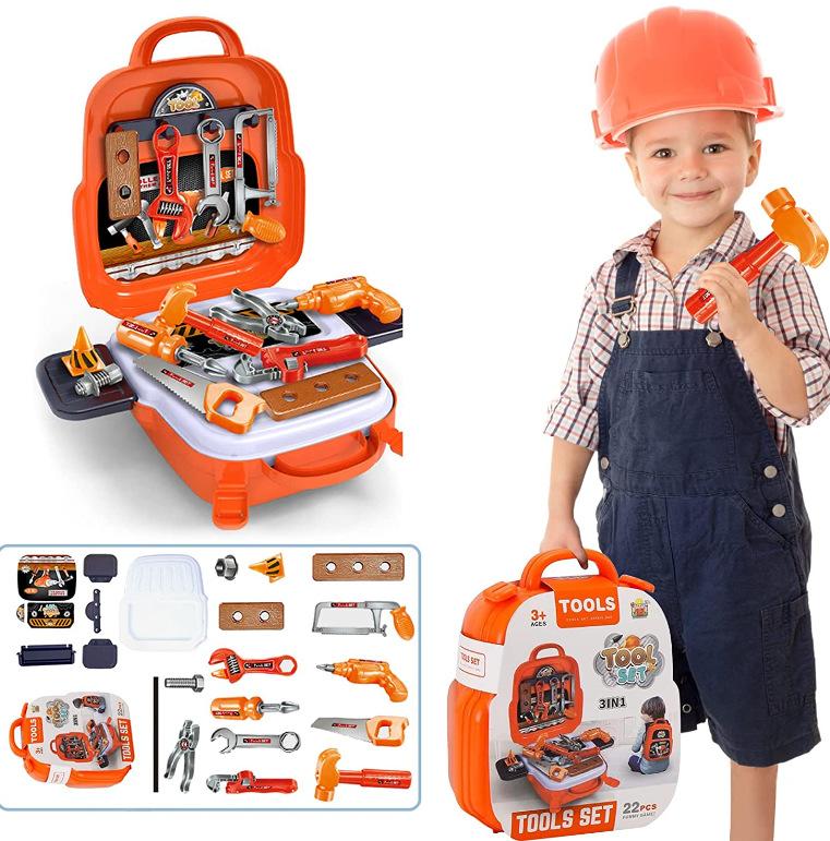 Children's Toy Boy Simulation Play House Repair Tool Schoolbag Toy Tools Toy Play House Boy Toy Christmas Halloween Toy Schoolbag