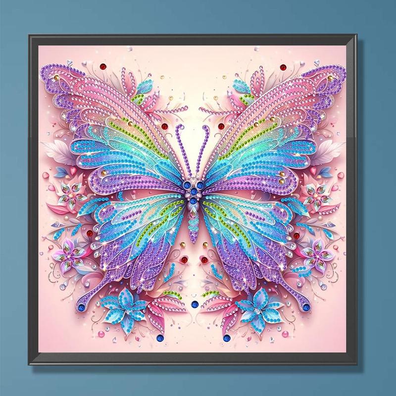 Butterfly Pattern DIY Diamond Arts Colorful Painting Kit without Frame, 1 Count DIY 5D Diamond Arts Colorful Painting Kit, Wall Art Decor for Home