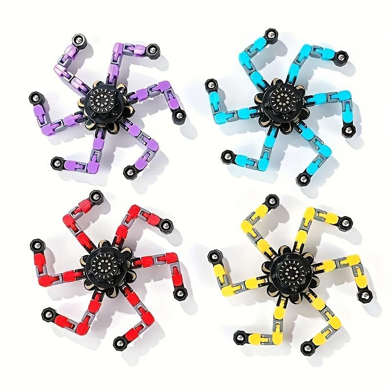 3pcs Creative Fidget Spinners - Relax Mechanical Toys for Youngsters Ages 3-12, Transforming & Rotating Action, Assorted Colors Mini Fidget Spinners