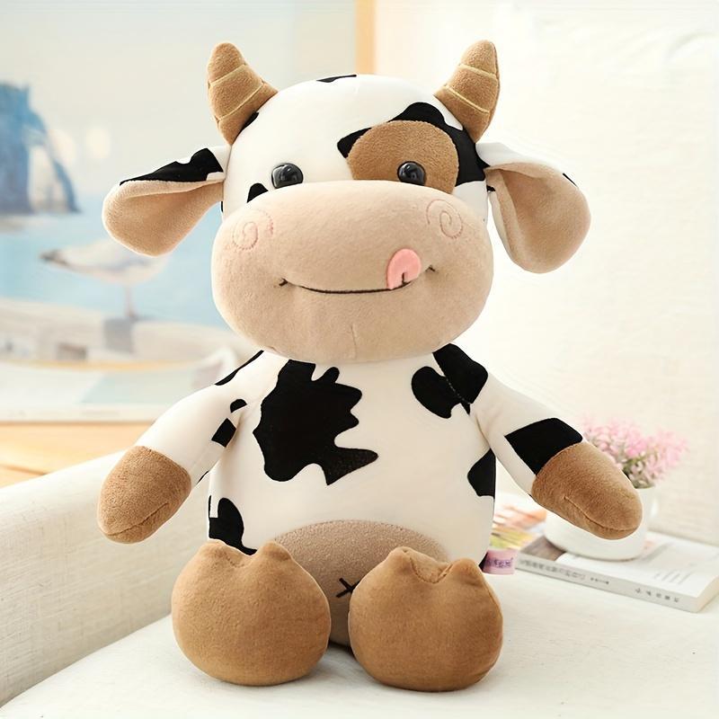 Cute Cow Shaped Stuffed Toy, Soft Cuddly Cartoon Plush Toys, Ideal Birthday Gifts for Teenagers & Adults