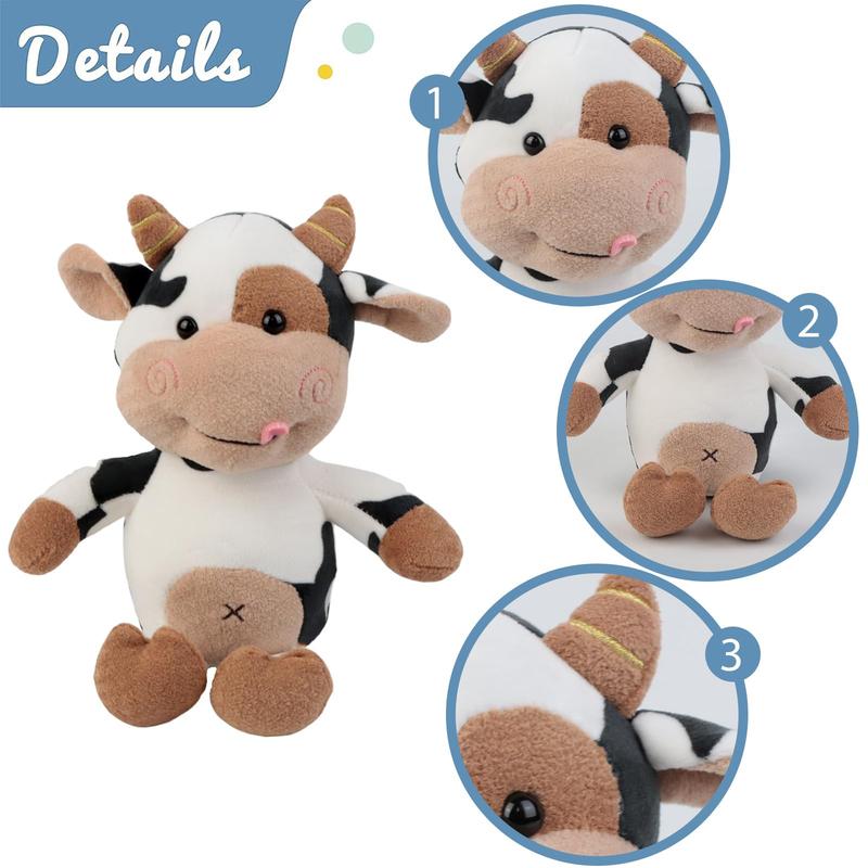 Cute Cow Shaped Stuffed Toy, Soft Cuddly Cartoon Plush Toys, Ideal Birthday Gifts for Teenagers & Adults