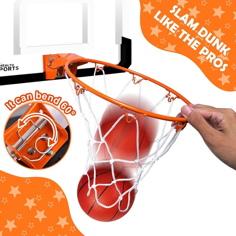 Indoor Mini Basketball Hoop for Kids and Adults - Over The Door Basketball Hoop with Balls, Mini Hoop for Door Wall Office Bedroom, Basketball Toys for Boys Girls Teens