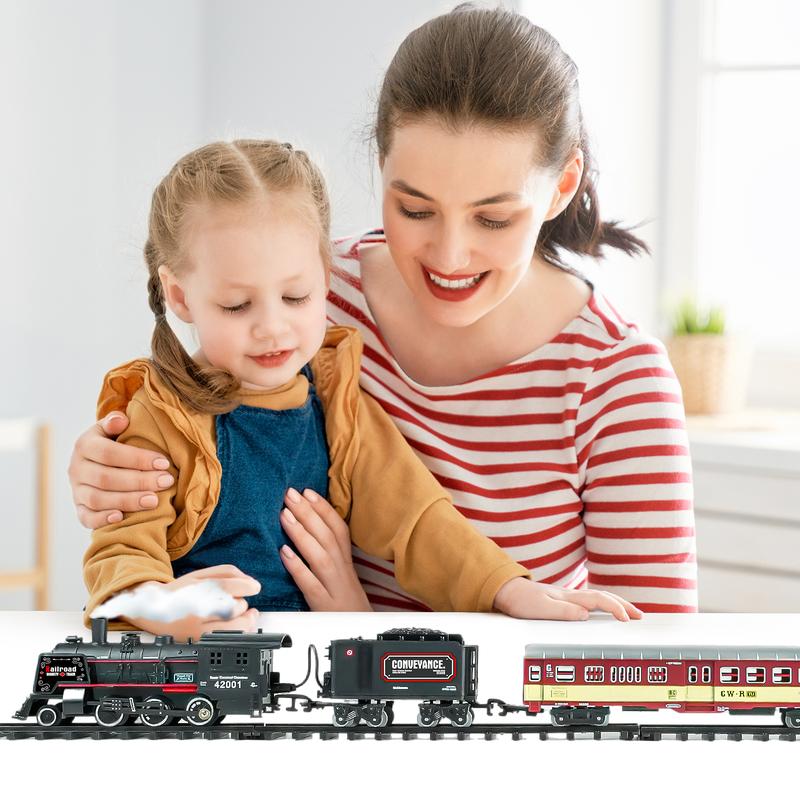 Christmas Remote Control Train, Christmas Gifts Train Set Toys for Boys with Smokes, Lights and Sound