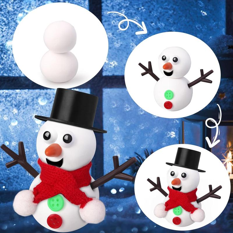 6 Pack Christmas Crafts for Kids,Build a Snowman Kit,Christmas Stocking Stuffers for Girls, Boys,Modeling Clay DIY for Holiday Activities