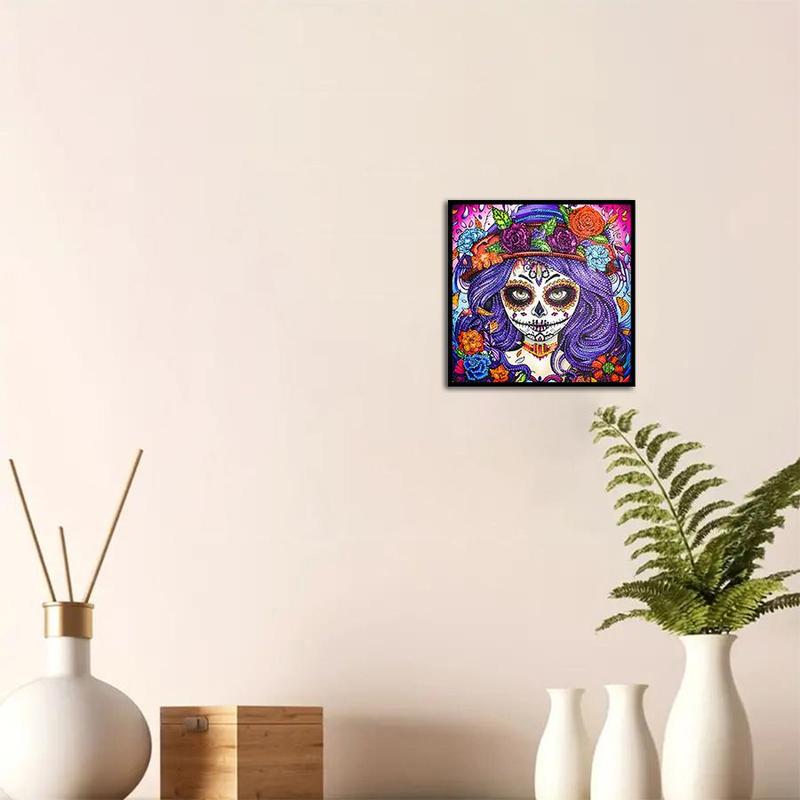 Witch Pattern DIY Diamond Arts Colorful Painting Kit without Frame, DIY 5D Diamond Arts Colorful Painting for Bedroom Home Wall Decor