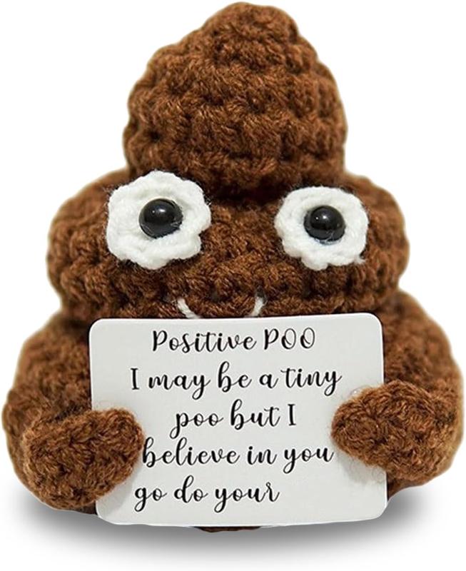 Cute Crochet Poo, Funny Gag Gift, Positive Poo Toy, Best Friend Gift, Cheer Up Toy, Encouragement Gift, Housewarming Birthday Teacher Women Desk Decor