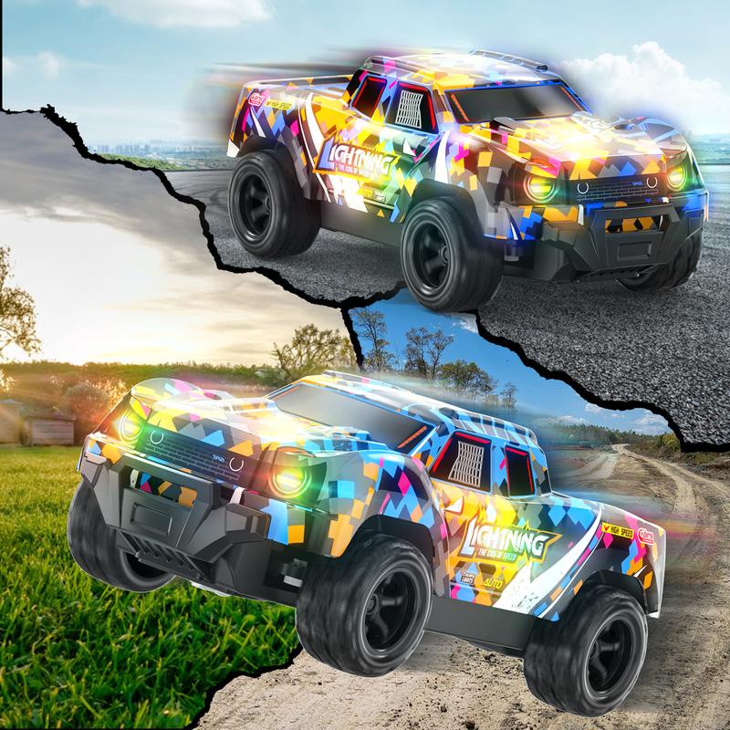 Remote Control Car for Boys 4-7, Off Road Mini RC Car for Kids, Cool Light Up 1 24 Scale Hobby RC Cars Truck Race Car Toy Christmas Birthday Gifts for 3 4 5 6 7 8 Years Old multicoloured occupations dinosaur truck