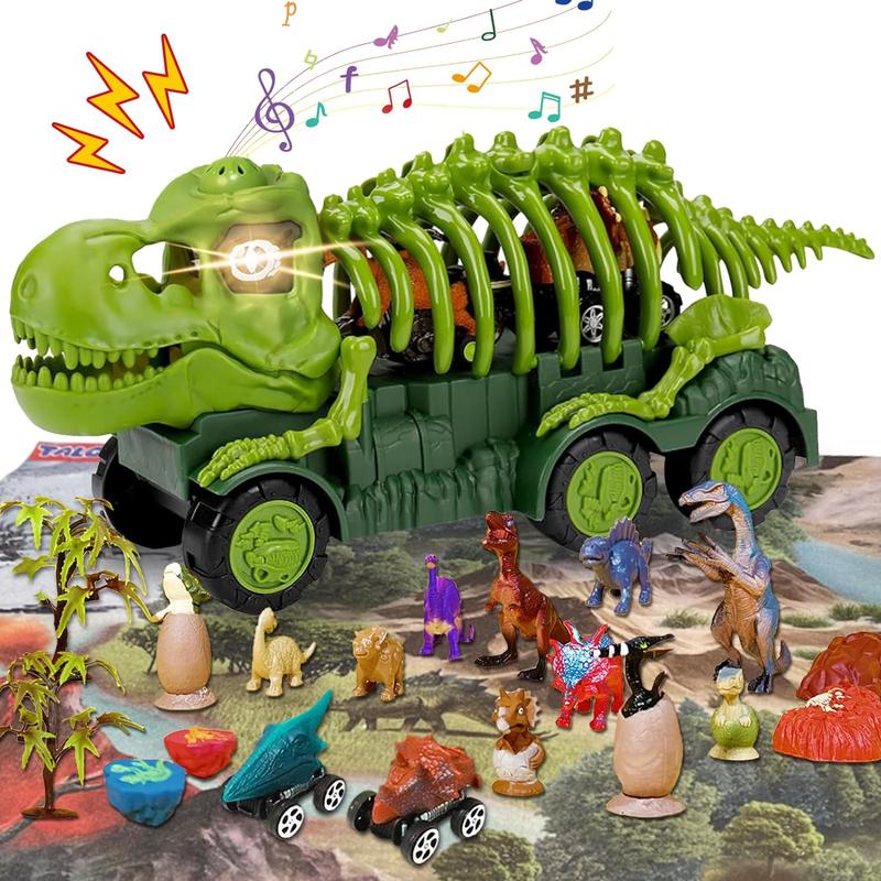 Dinosaur Truck Toy Set -8 Dinosaur Figures and Activity Mat,Monster Truck Toys most Popular Easter and Other Various Holiday Gifts